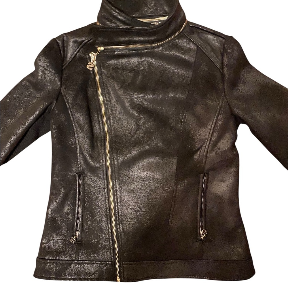 Black Faux Suede Moto Jacket